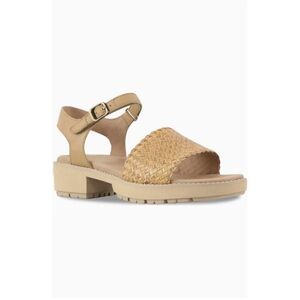 MUNRO women's conner ankle strap platform sandal in natural woven combo 6